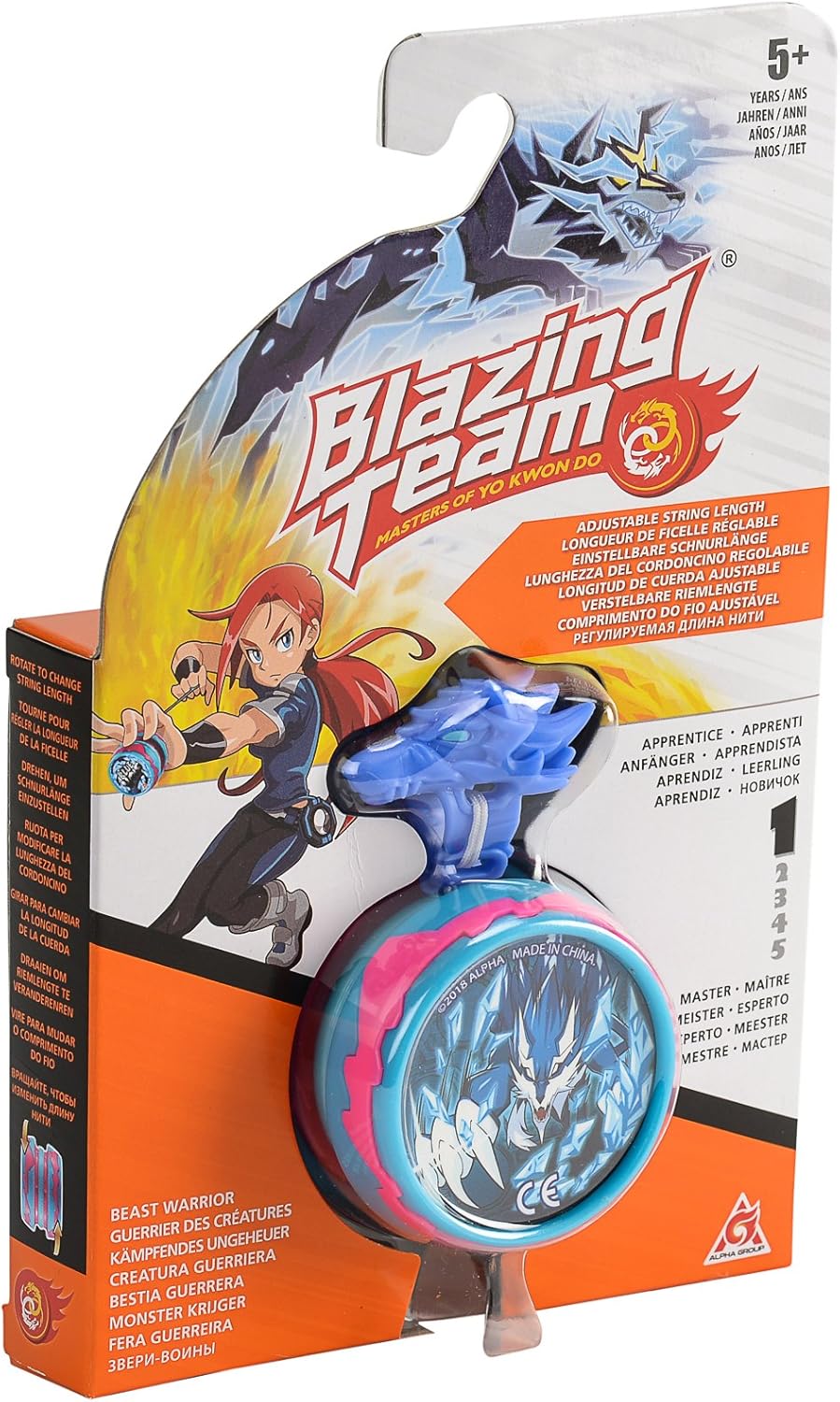 Blazing Team Blue Wolf Yo-Yo - Guardian of Creatures, Level 1, for Teens, One Size (EU677116)