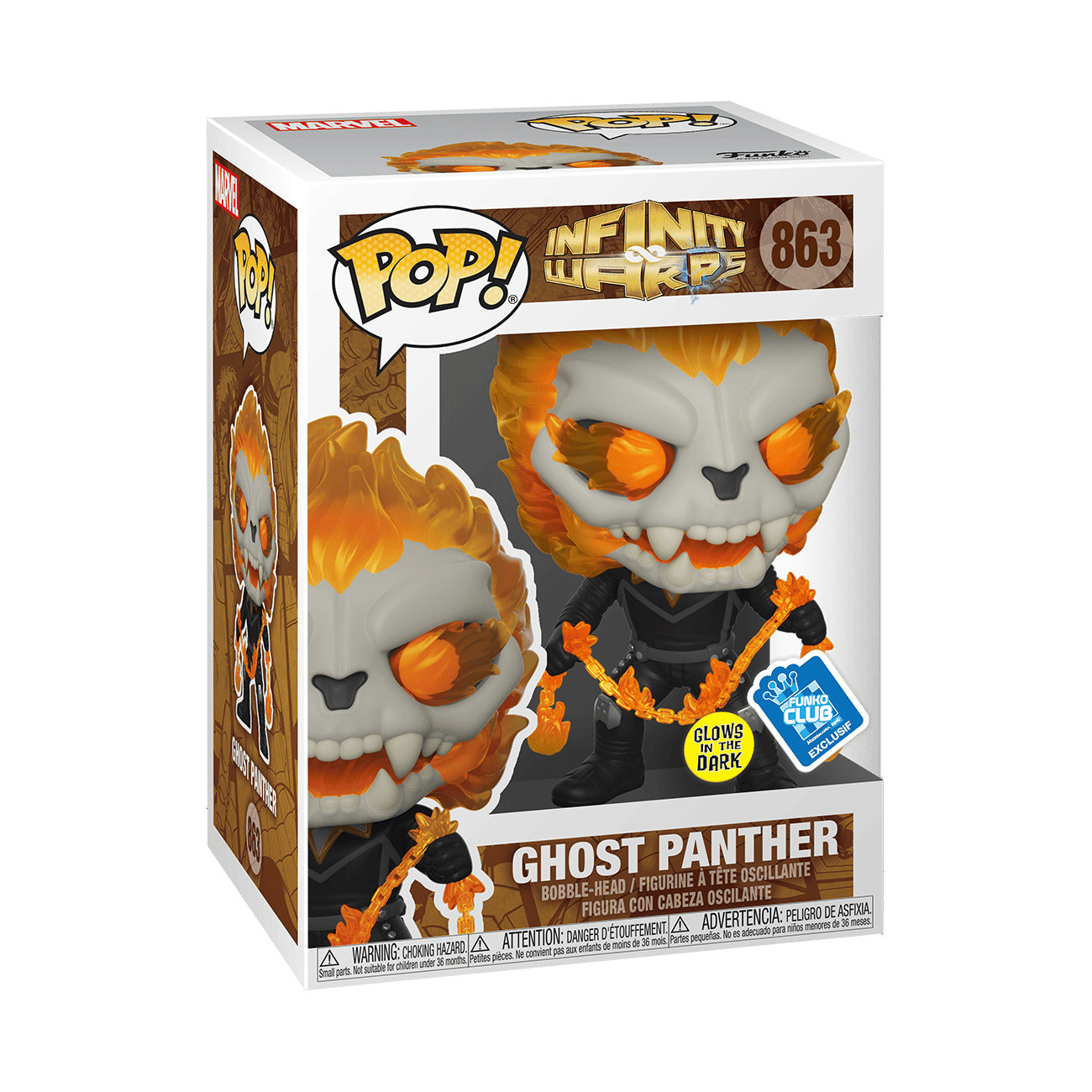 Funko Pop Marvel Warps Pop! Vinyl Ghost Panther Glow in the Dark #863 52085